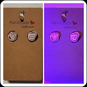 Neopolitan Ice Cream "Ugly Sweater" UV Reactive Handmade Earrings